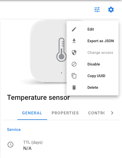 device Schema JSON export device Schema json export